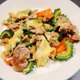 ゴーヤと豚肉の味噌炒め卵とじ goyabutaniku